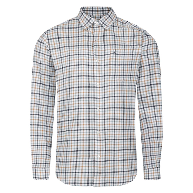 Peter Gribby Long Sleeve Cream Check Shirt - Cream Hover Image