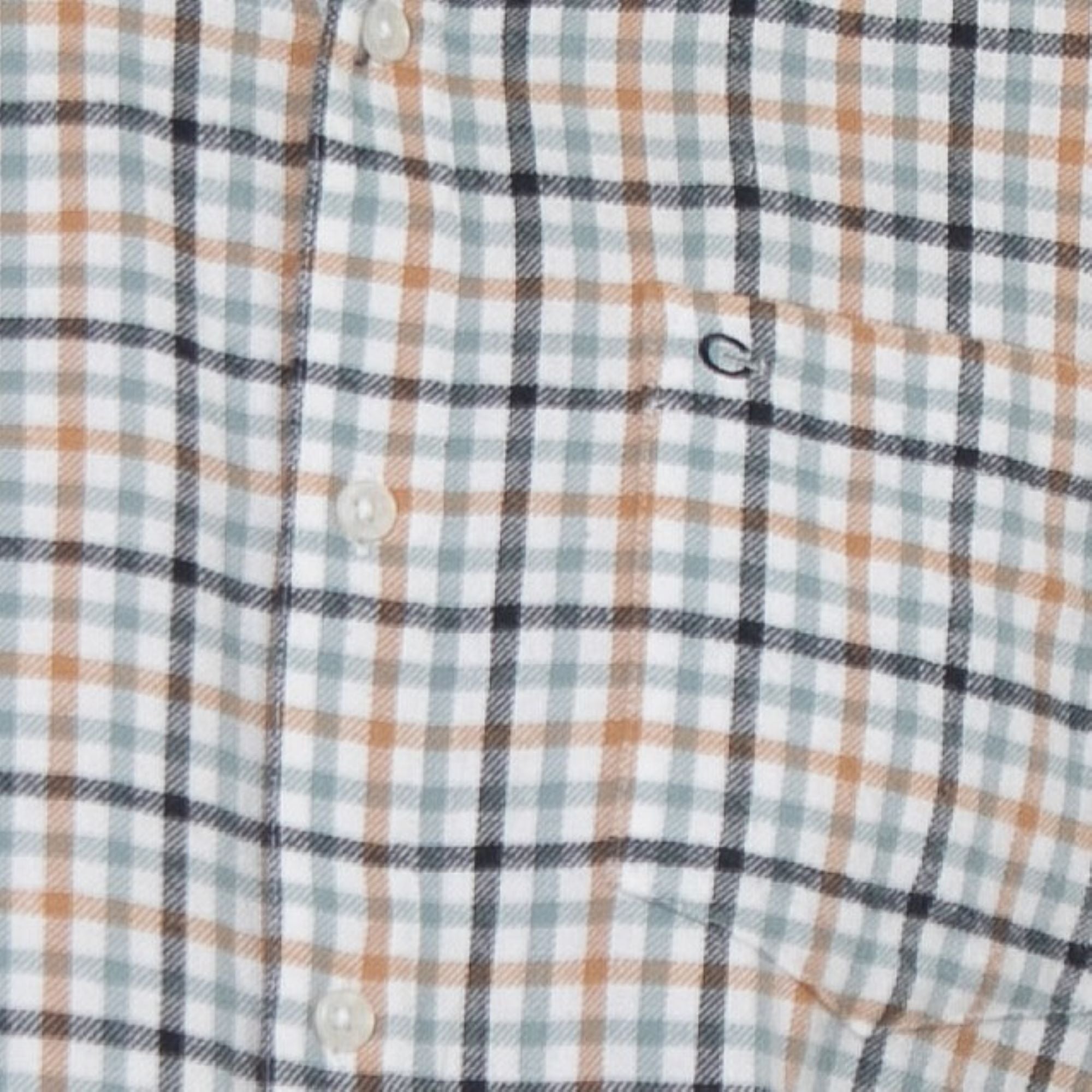 Peter Gribby Long Sleeve Cream Check Shirt - Cream