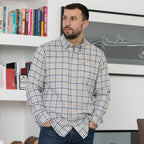 Peter Gribby Long Sleeve Cream Check Shirt - Cream