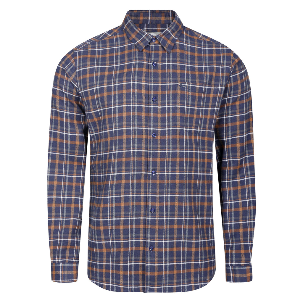 Peter Gribby Long Sleeve Navy Check Shirt