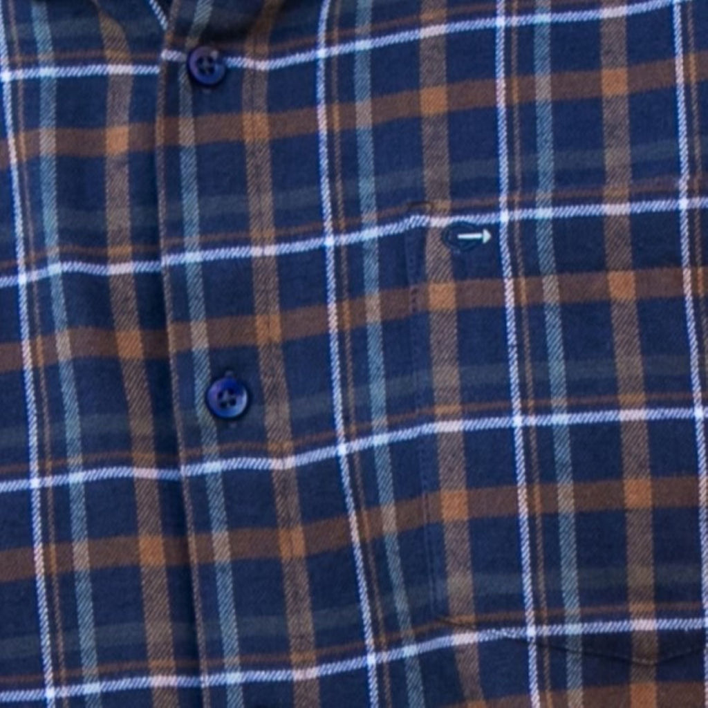 Peter Gribby Long Sleeve Navy Check Shirt
