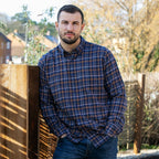 Peter Gribby Long Sleeve Navy Check Shirt