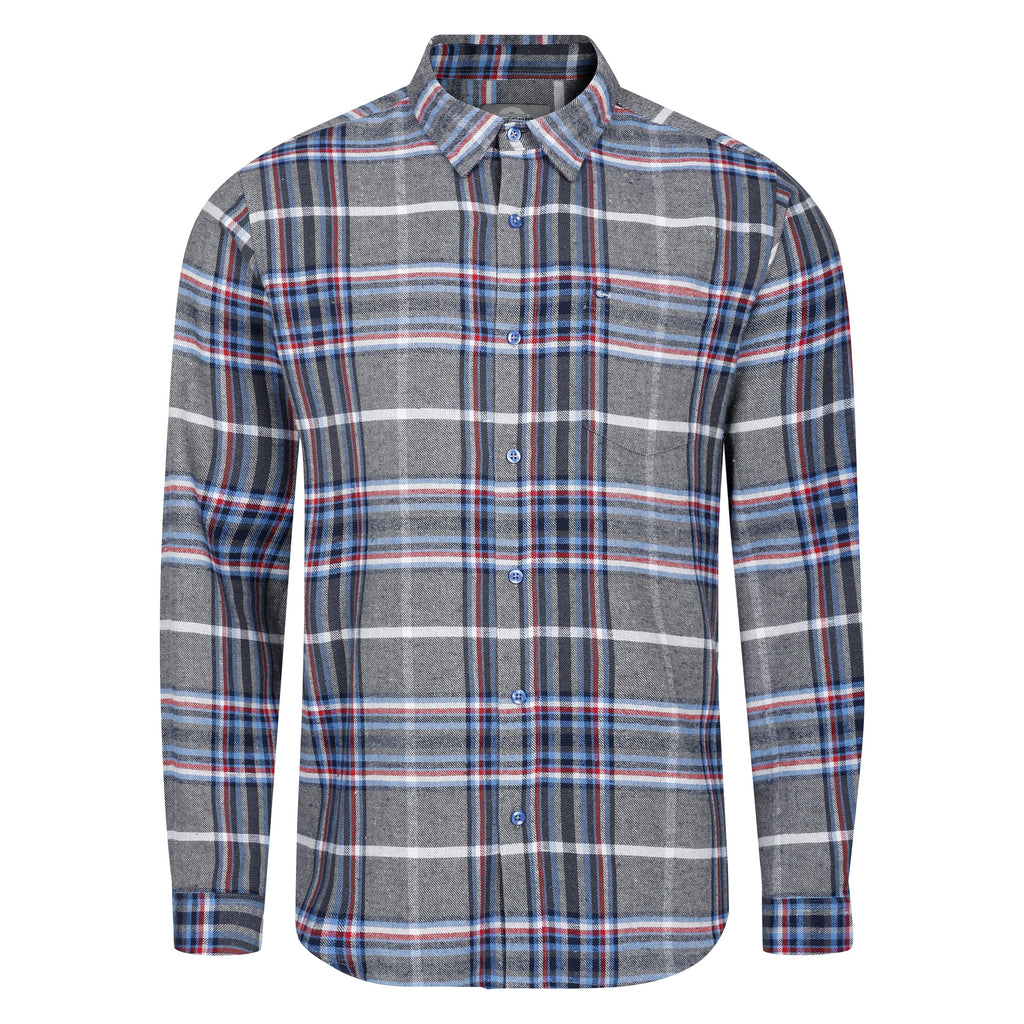 Peter Gribby Long Sleeve Silver Check Shirt