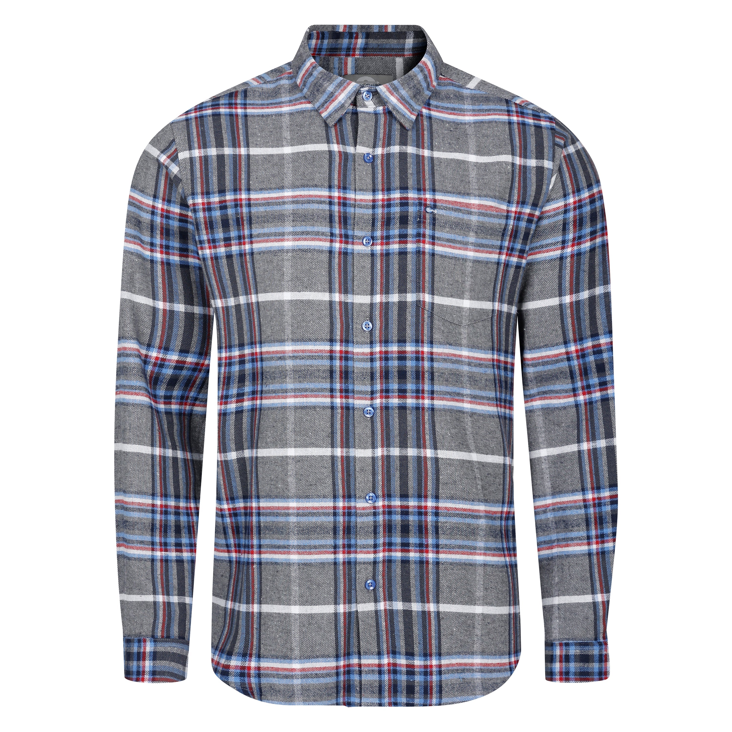 Peter Gribby Long Sleeve Silver Check Shirt