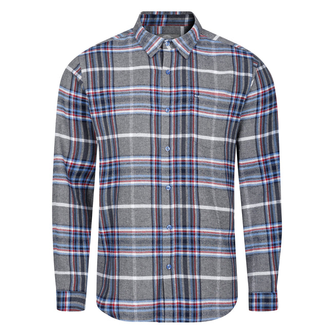 Peter Gribby Long Sleeve Silver Check Shirt Hover Image