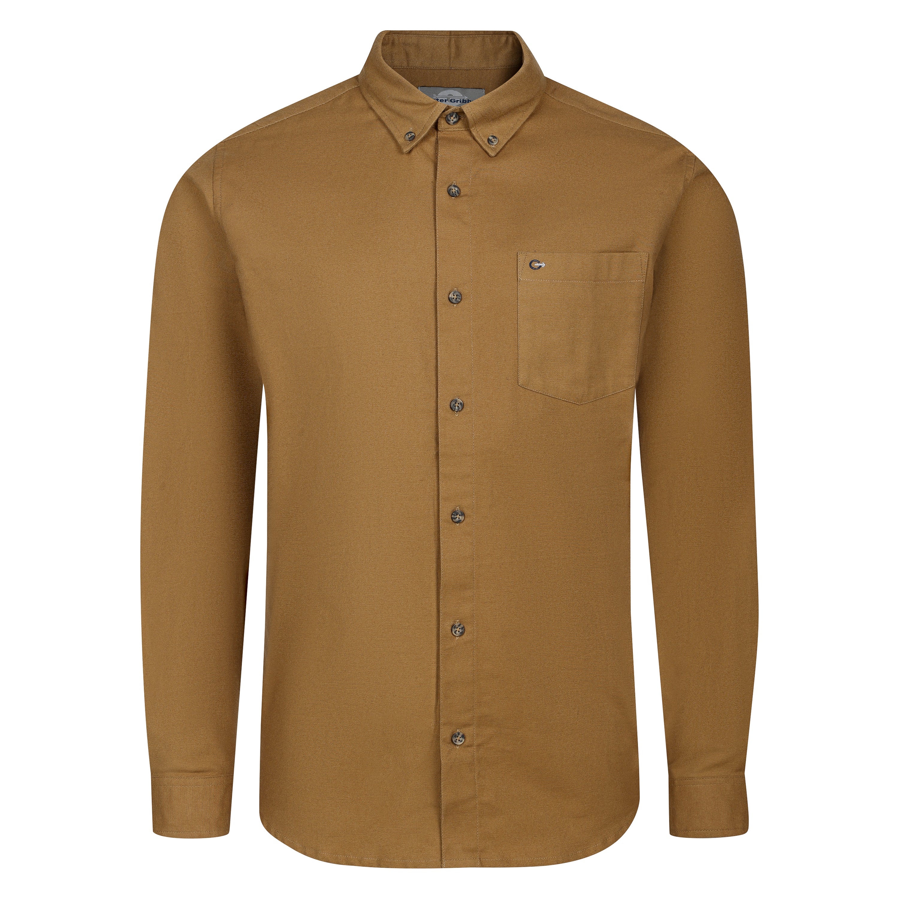 Peter Gribby Long Sleeve Twill Shirt - Caramel