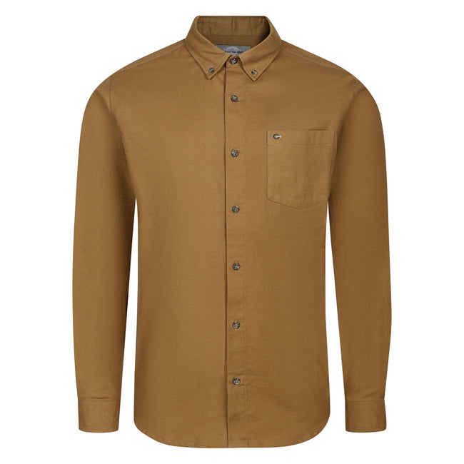 Peter Gribby Long Sleeve Twill Shirt - Caramel Hover Image