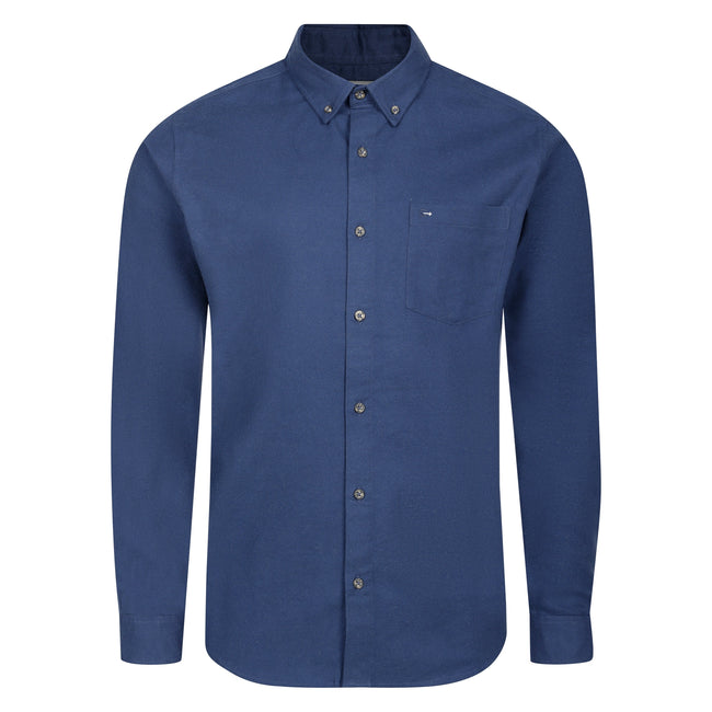 Peter Gribby Long Sleeve Twill Shirt - Indigo Hover Image