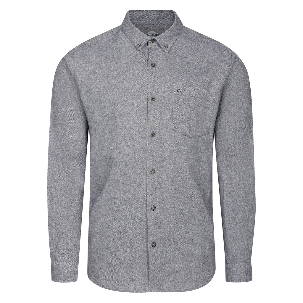 Peter Gribby Long Sleeve Twill Shirt - Silver
