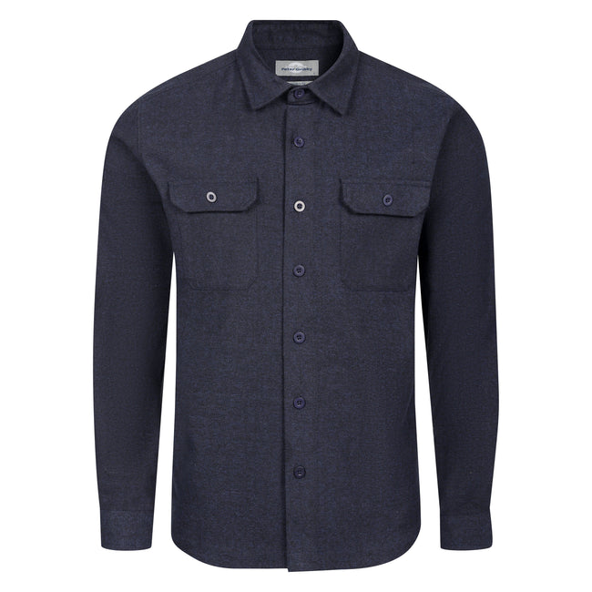Peter Gribby Flannel Shacket - Indigo Hover Image