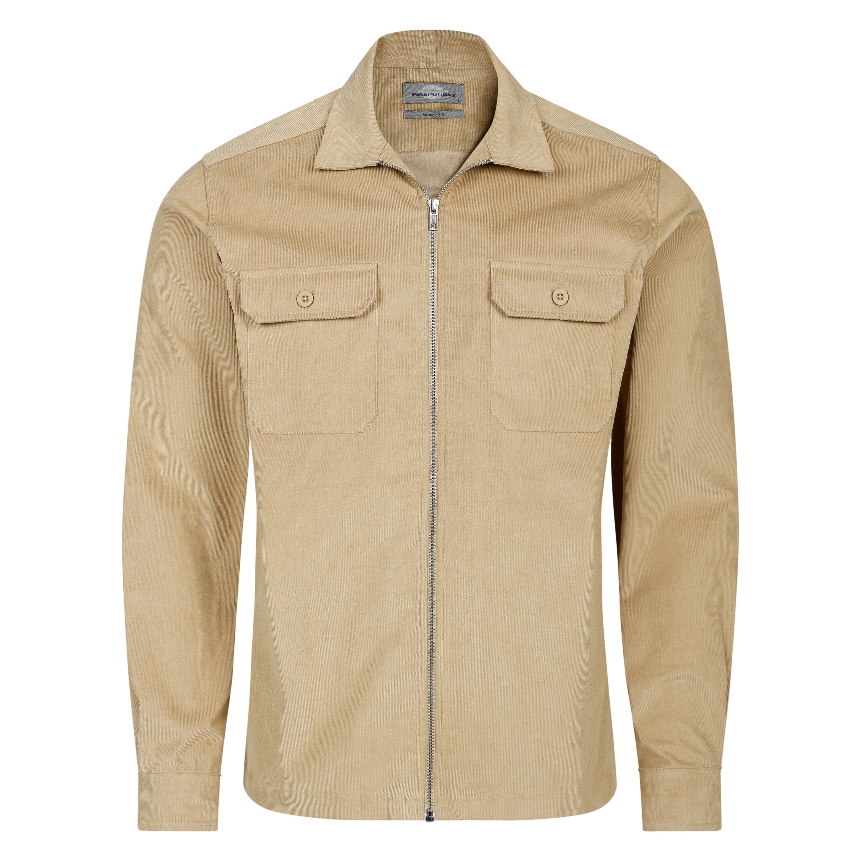 Peter Gribby Cord Zipper Shacket - Camel