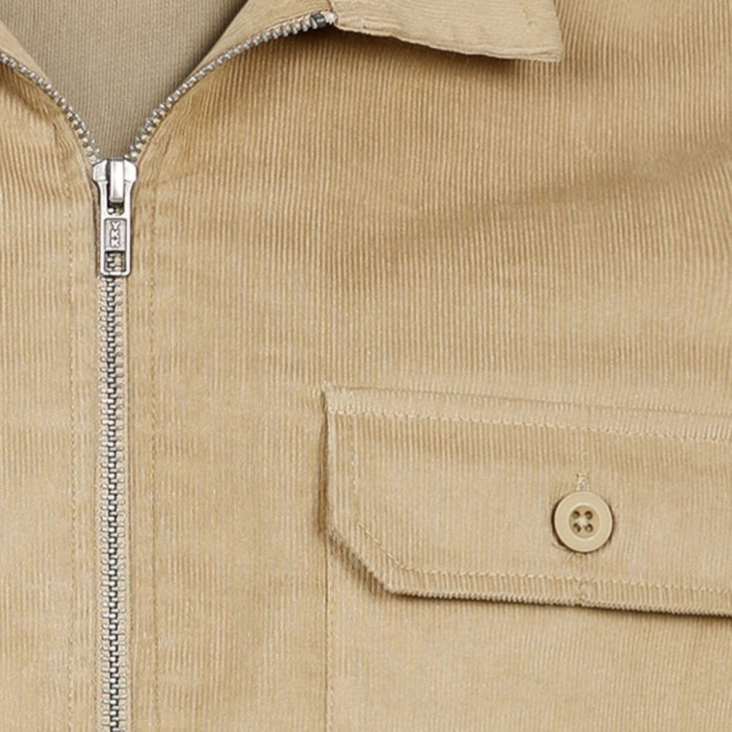 Peter Gribby Cord Zipper Shacket - Camel
