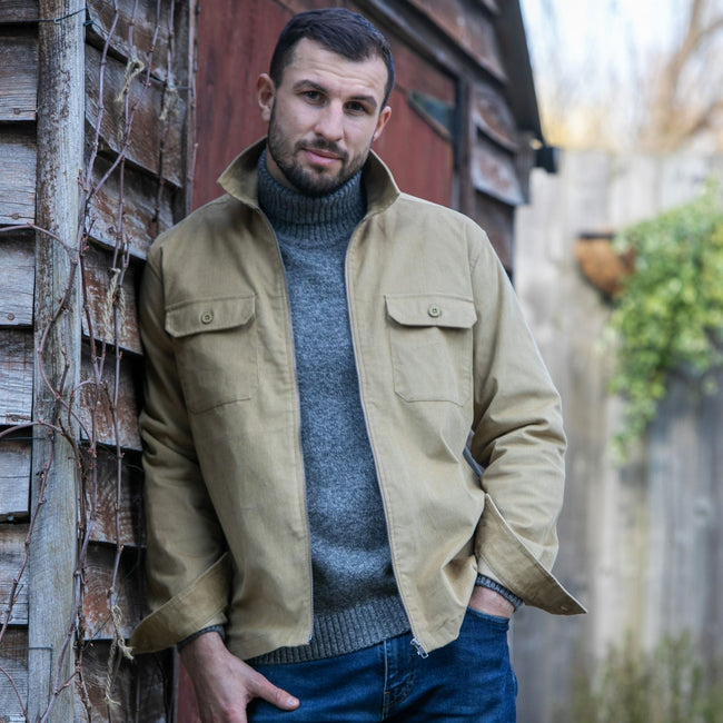 Peter Gribby Cord Zipper Shacket - Camel Main Image