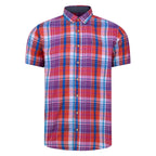 Peter Gribby Short Sleeve Coral Check Shirt