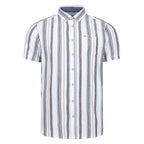 Peter Gribby Short Sleeve Ecru Stripe Shirt
