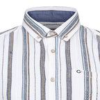 Peter Gribby Short Sleeve Ecru Stripe Shirt