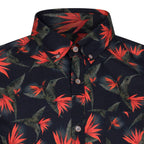 Peter Gribby Short Sleeve Hummingbird Print Shirt