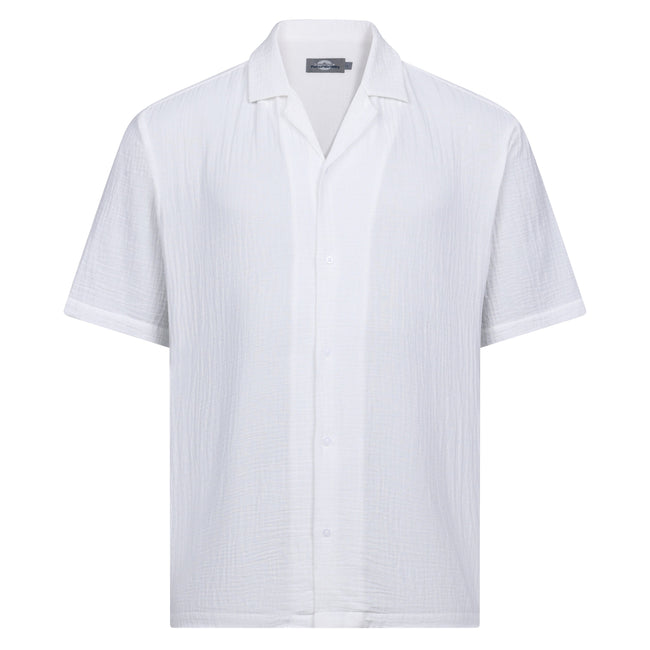Peter Gribby Short Sleeve Textured Revere Shirt Hover Image