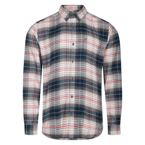 Peter Gribby Mens Long Sleeve Check Shirt - Cream