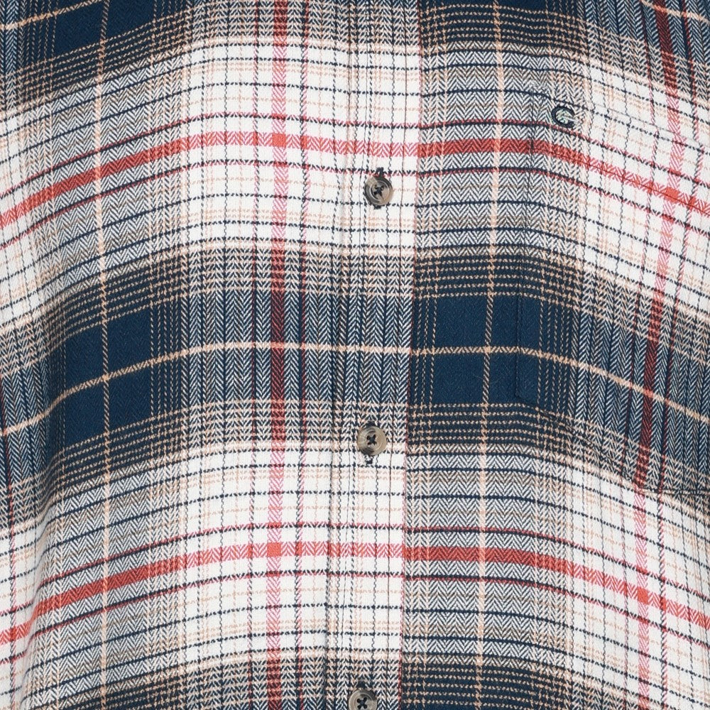 Peter Gribby Mens Long Sleeve Check Shirt - Cream