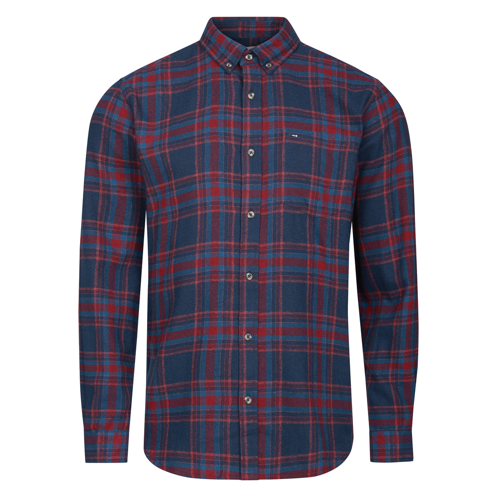 Peter Gribby Mens Long Sleeve Check Shirt - Teal