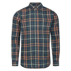 Peter Gribby Mens Long Sleeve Check Shirt - Navy