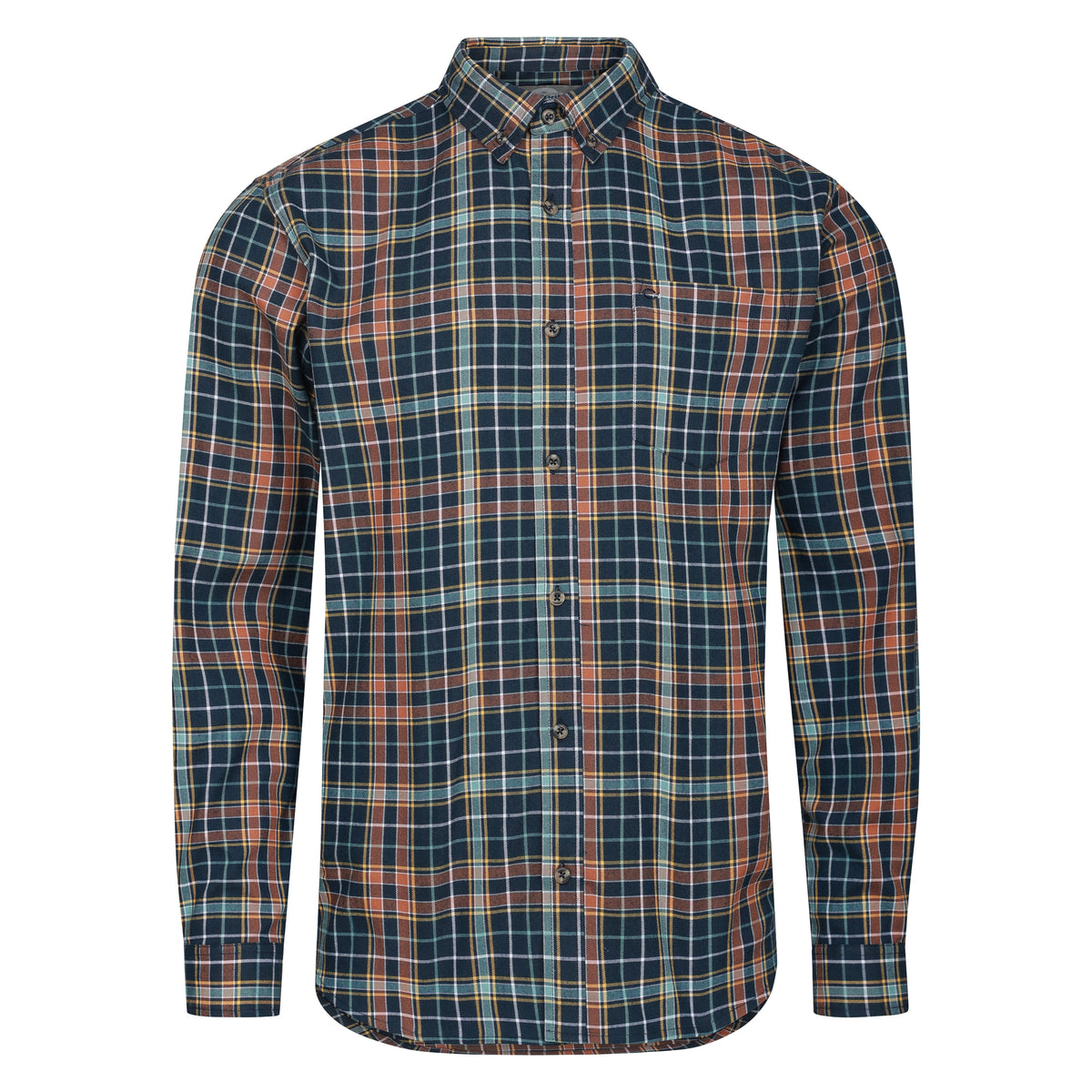 Peter Gribby Mens Long Sleeve Check Shirt - Navy