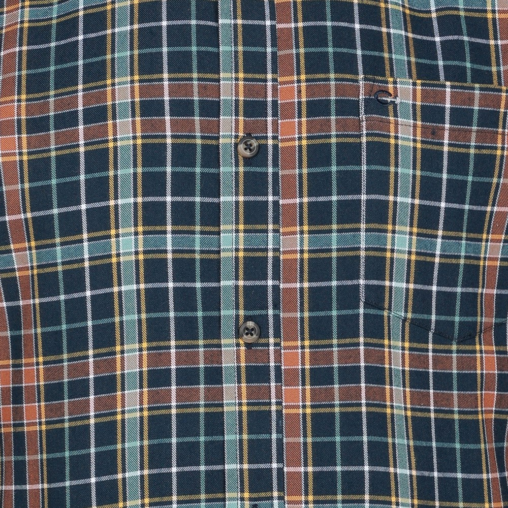 Peter Gribby Mens Long Sleeve Check Shirt - Navy