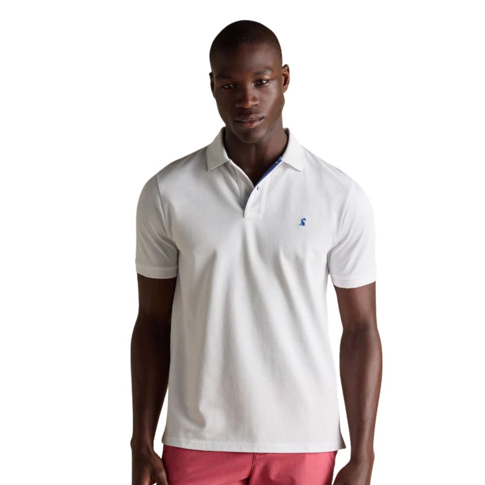 Joules Mens Woody Pique Polo Shirt - White