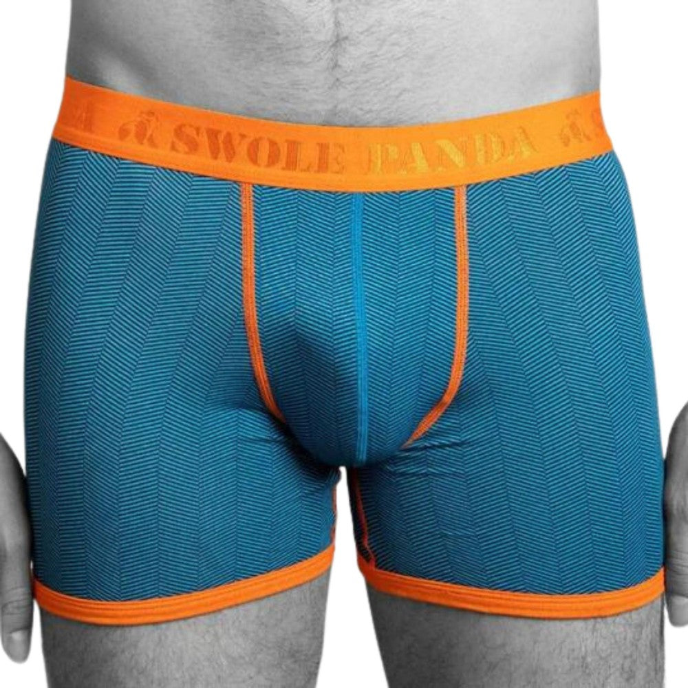 Swole Panda Blue Chevron Bamboo Boxers