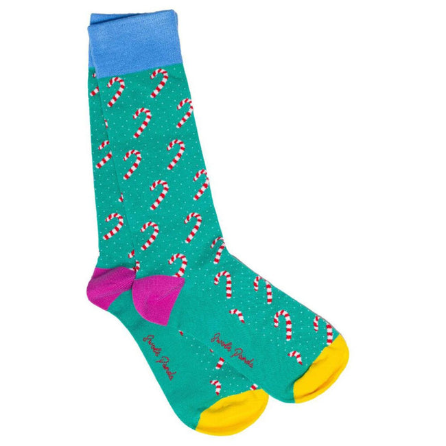 Swole Panda Bamboo Candy Cane Socks Hover Image