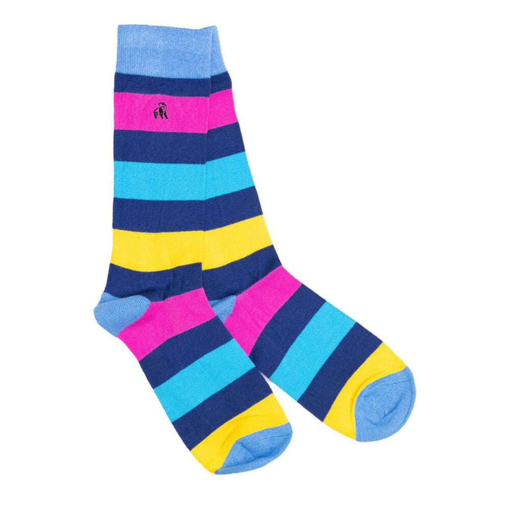 Swole Panda Bamboo Neon Striped Socks