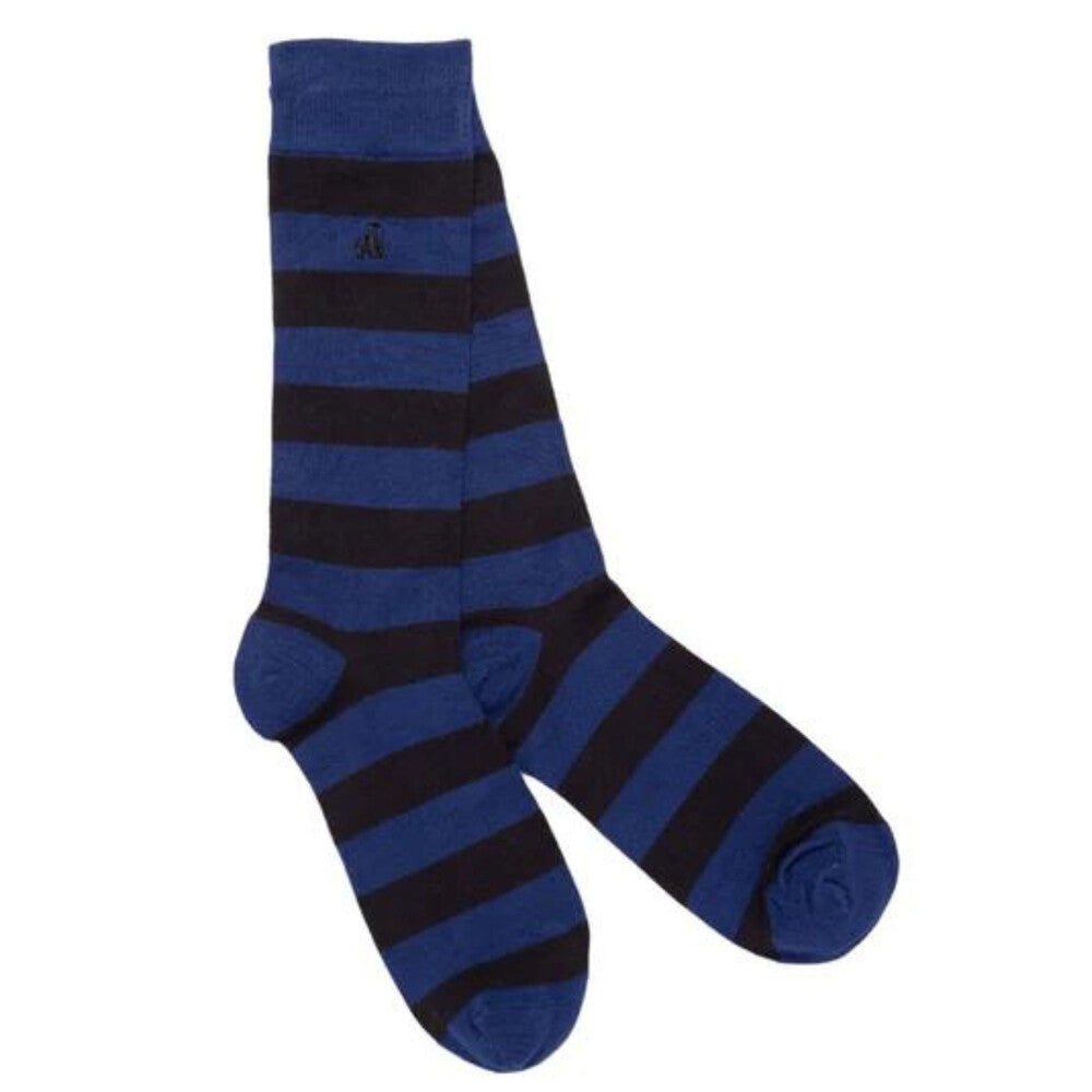 Swole Panda Bamboo Socks Striped - Charcoal Grey