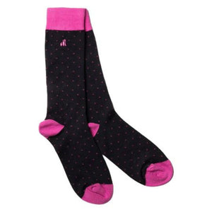 Swole Panda Bamboo Socks - Spotted Pink
