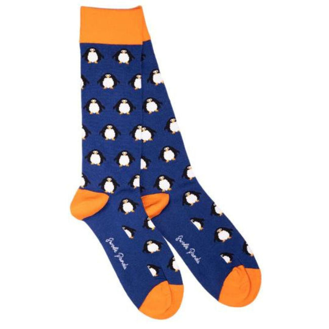 Swole Panda Bamboo Socks - Navy Penguin Hover Image
