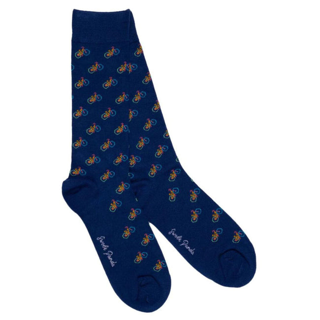 Swole Panda Bamboo Socks - Blue Bicycle Hover Image