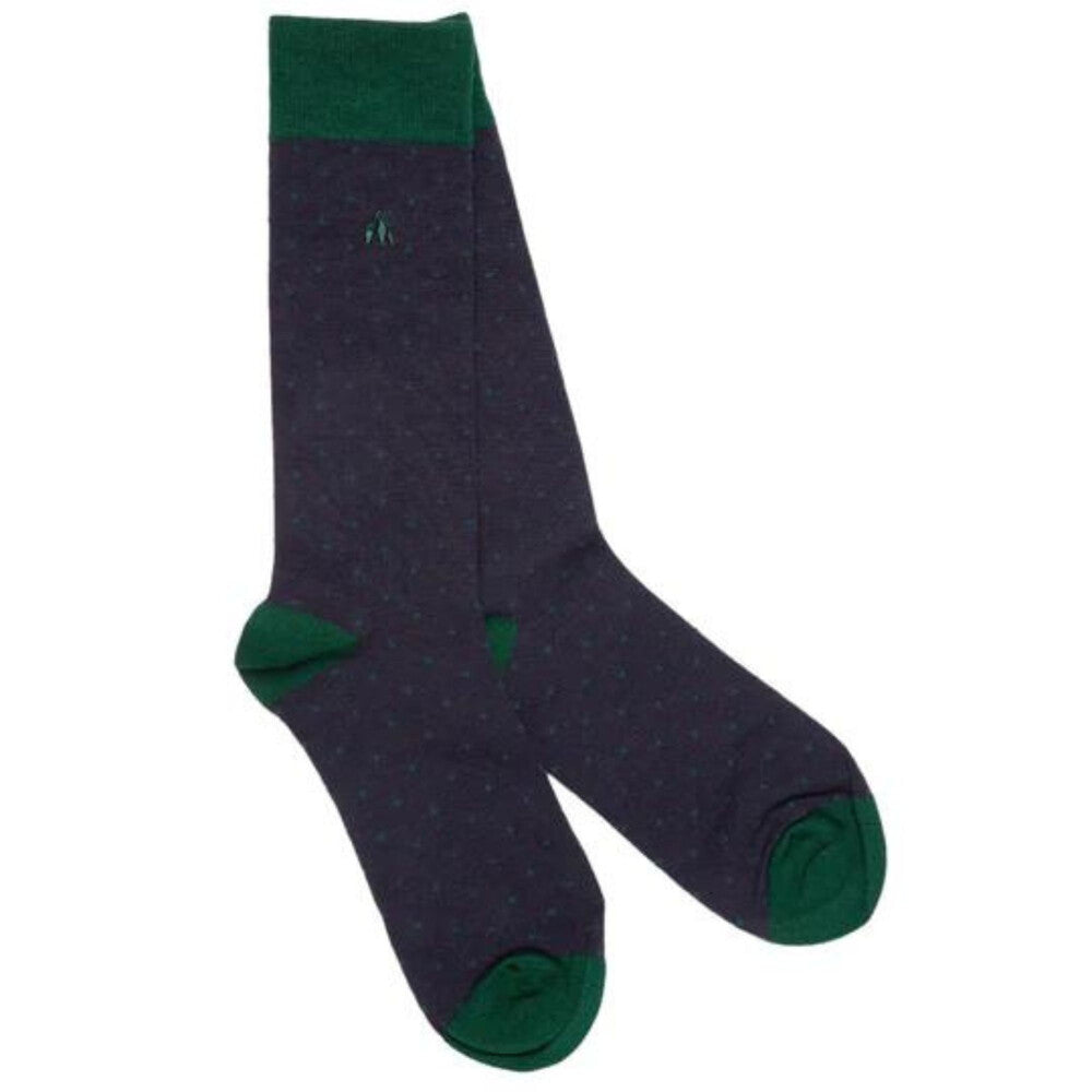 Swole Panda Bamboo Socks - Spotted Navy