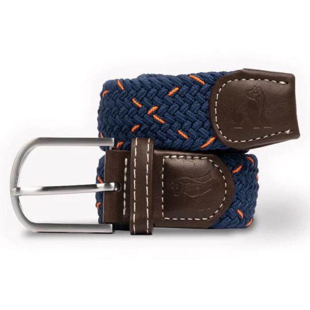 Swole Panda Navy Woven Belt - Orange Dot