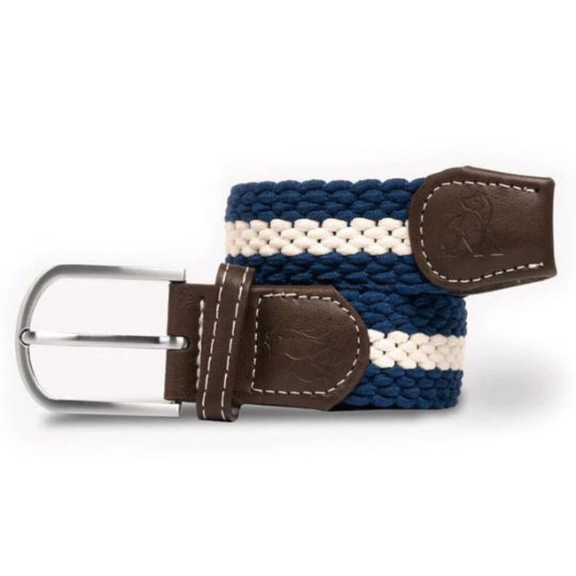 Swole Panda Woven Belt - Blue White Stripe Hover Image