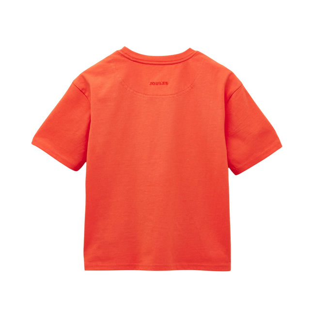 Joules Boys Archie Short Sleeve Screenprint T-Shirt - Orange Main Image