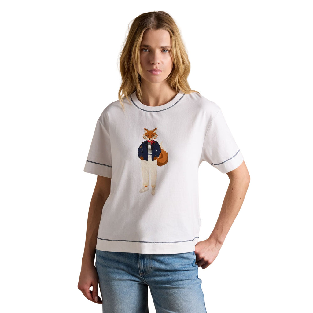 Joules Womens Jonty Fox Graphic Short Sleeve T-Shirt