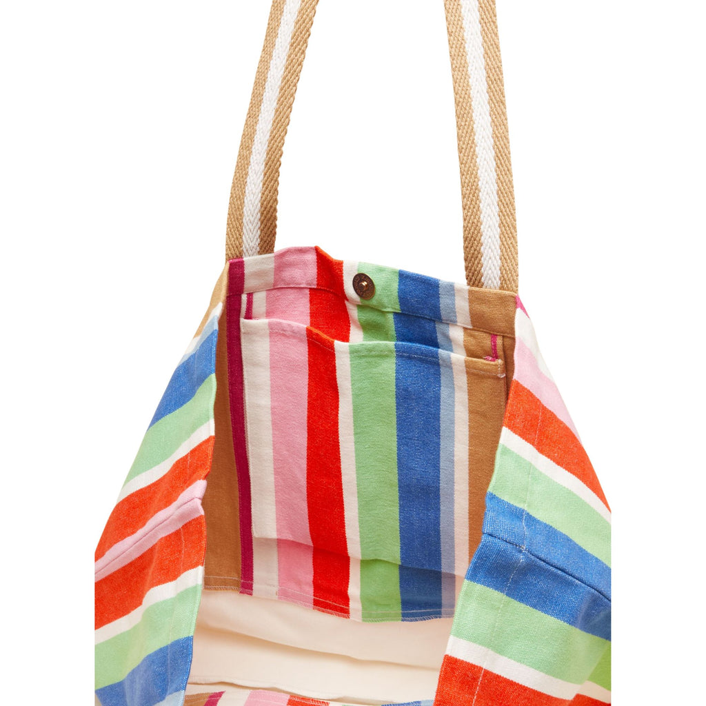 Joules Womens Promenade Canvas Tote Bag - Multi Stripe