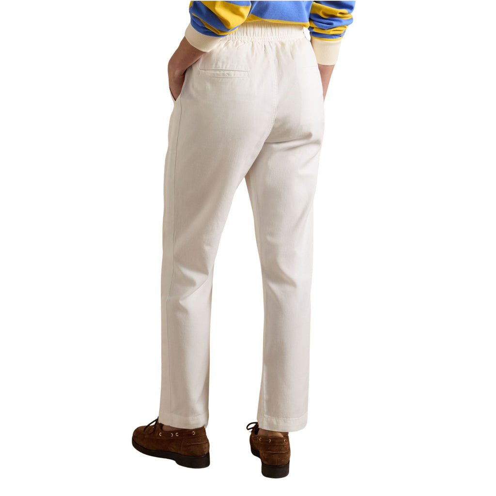 Joules Womens Relaxed Chino Tapered Trousers - Ecru