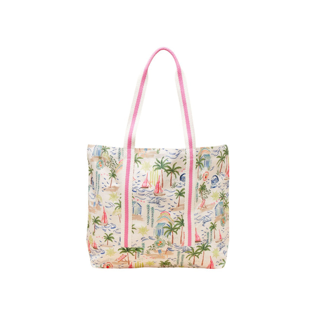 Joules Womens Promenade Canvas Tote Bag - Palm Print Main Image