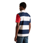 Joules Mens Rugby Club Short Sleeve Polo Shirt - White & Navy