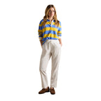 Joules Womens Relaxed Chino Tapered Trousers - Ecru