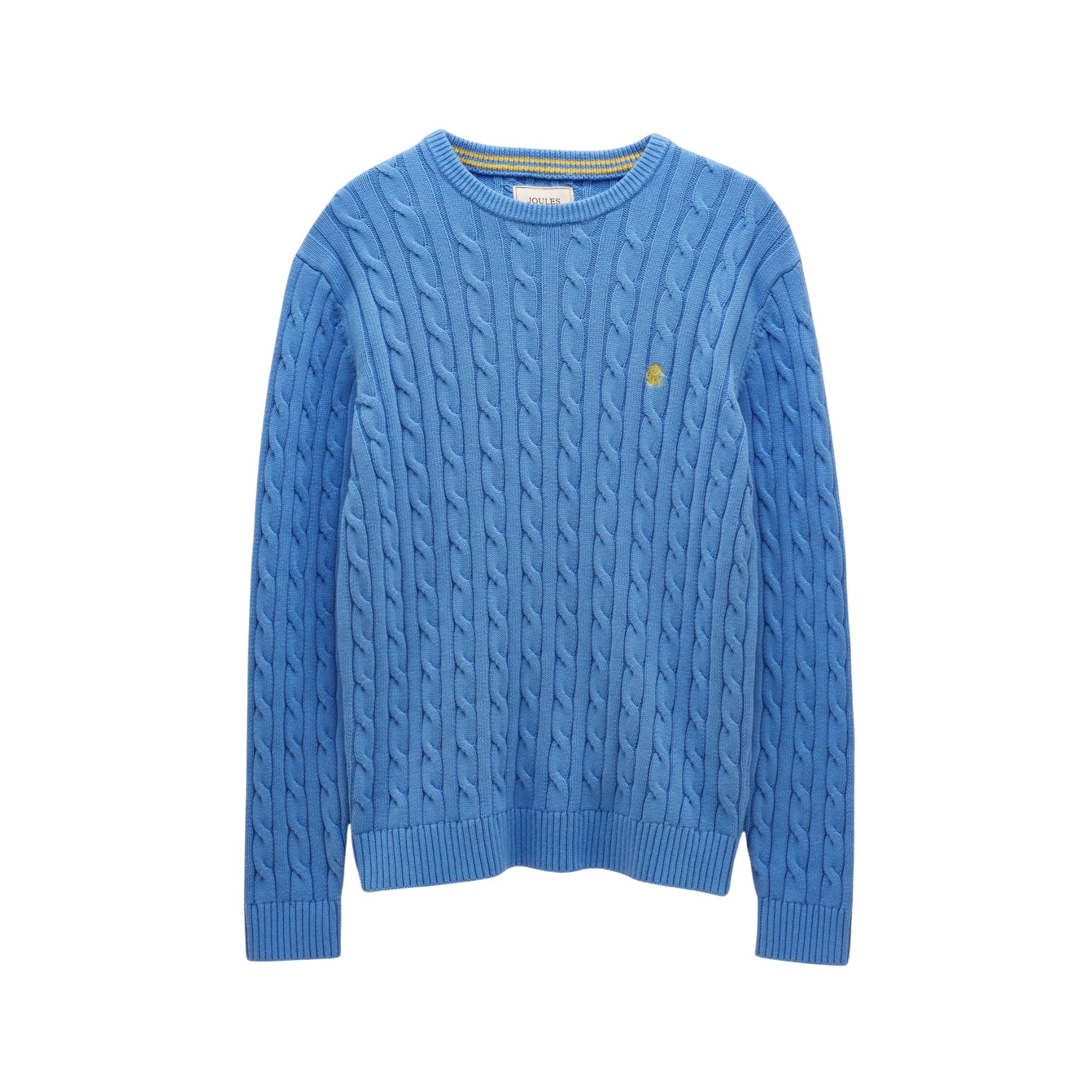 Joules Mens Hillside Cable Crew Jumper - Blue