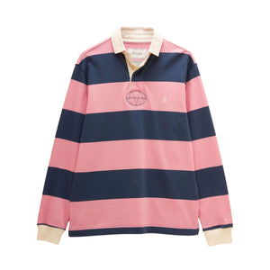 Joules Mens Rugby Club L/S Rugby Shirt - Pink/Blue