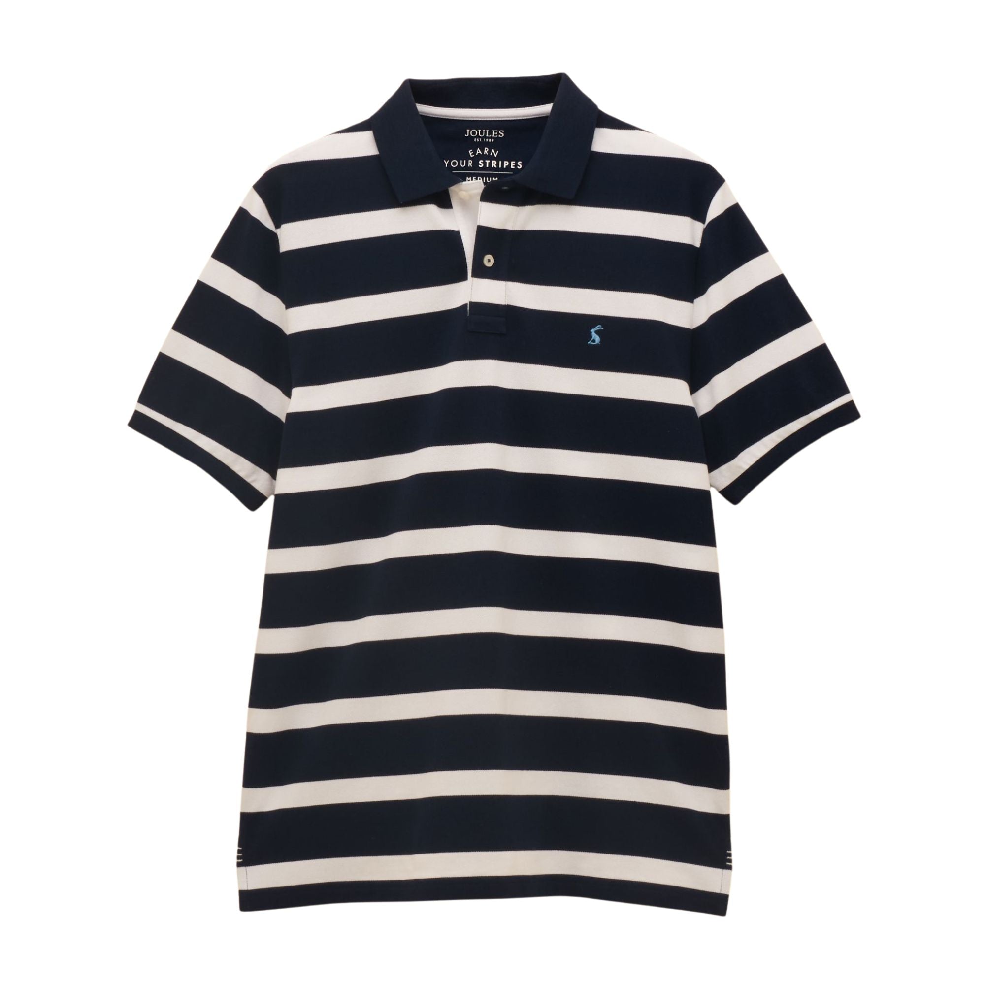Joules Mens Woody Stripe Polo Shirt - Navy/White