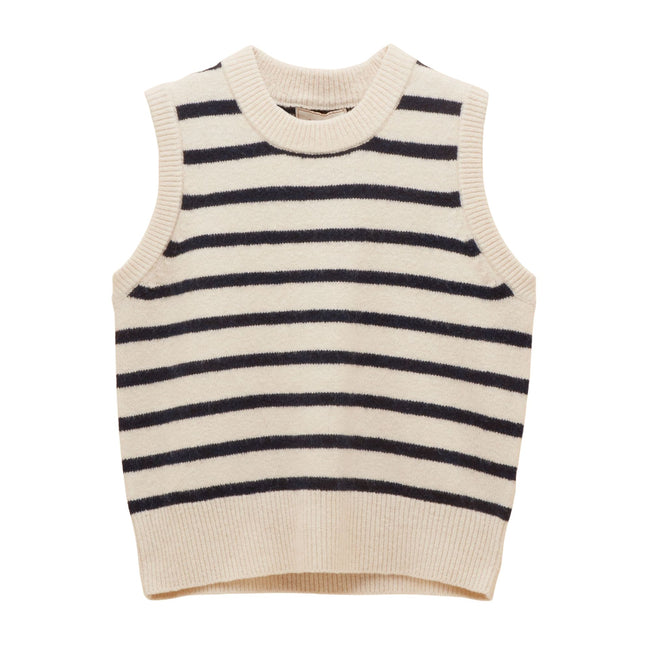 Joules Womens Holly Tank Top - Cream/Navy Hover Image